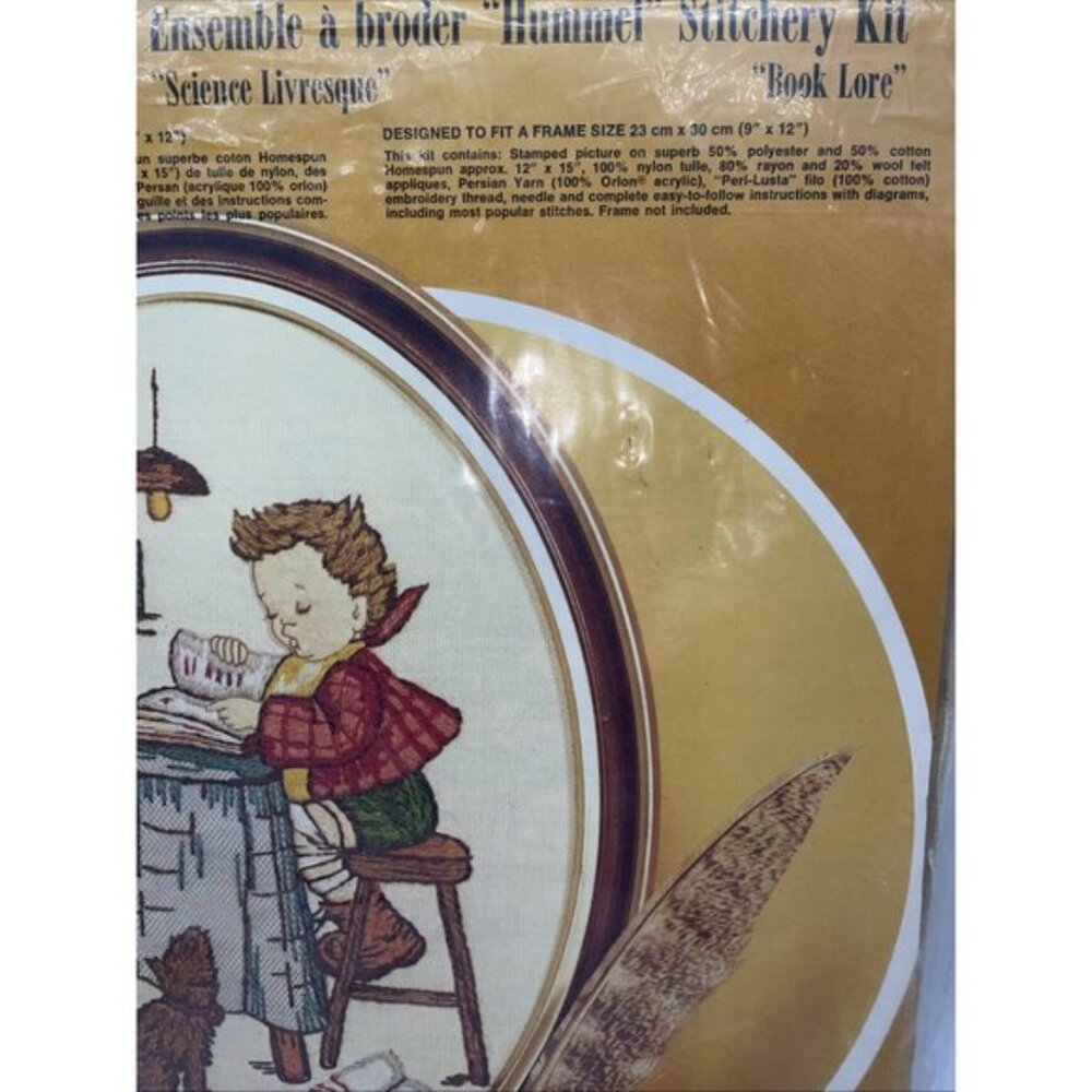 Hummel Book Lore 0770 Needlecraft Stitchery Kit National Paragon Corp Vintage - Picture 3 of 10